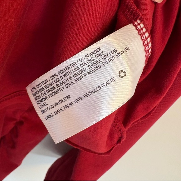 Isabel Maternity Red Bodycon Midi Dress with Long Sleeves size medium - Picture 8 of 8